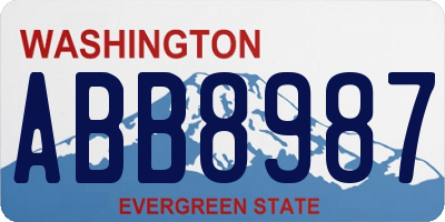 WA license plate ABB8987
