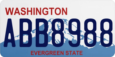 WA license plate ABB8988