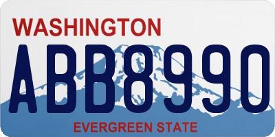 WA license plate ABB8990