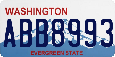 WA license plate ABB8993