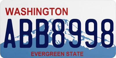 WA license plate ABB8998