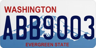 WA license plate ABB9003