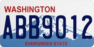 WA license plate ABB9012
