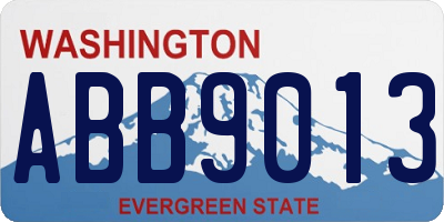 WA license plate ABB9013