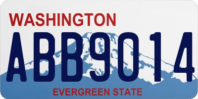 WA license plate ABB9014