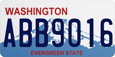 WA license plate ABB9016