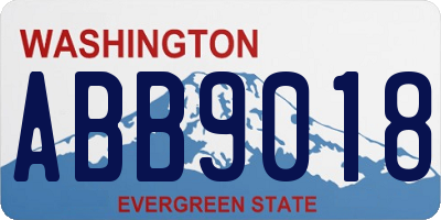 WA license plate ABB9018