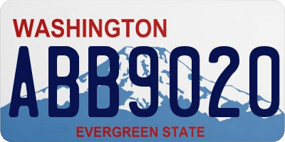 WA license plate ABB9020