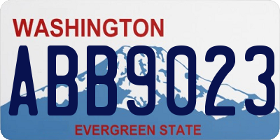 WA license plate ABB9023