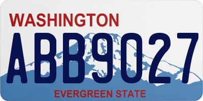 WA license plate ABB9027