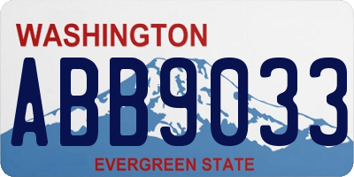 WA license plate ABB9033