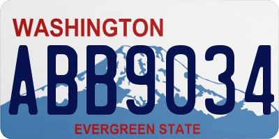 WA license plate ABB9034
