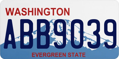 WA license plate ABB9039