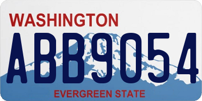 WA license plate ABB9054