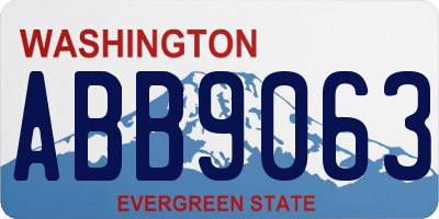 WA license plate ABB9063