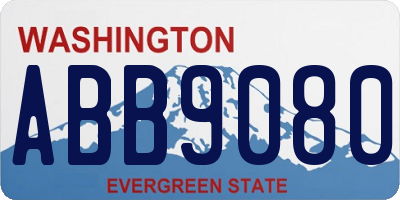WA license plate ABB9080