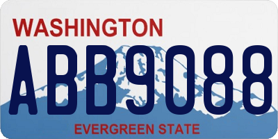 WA license plate ABB9088