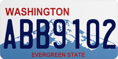 WA license plate ABB9102
