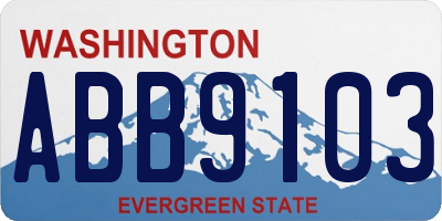 WA license plate ABB9103