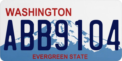 WA license plate ABB9104