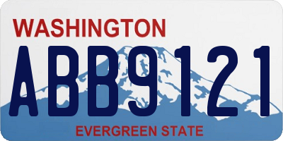 WA license plate ABB9121