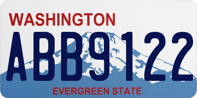WA license plate ABB9122