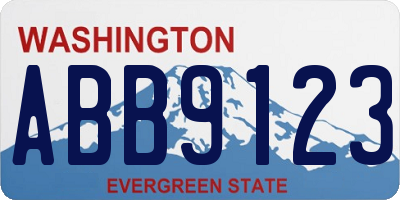 WA license plate ABB9123