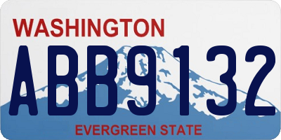 WA license plate ABB9132