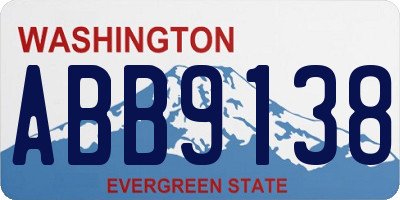 WA license plate ABB9138