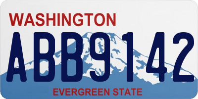 WA license plate ABB9142