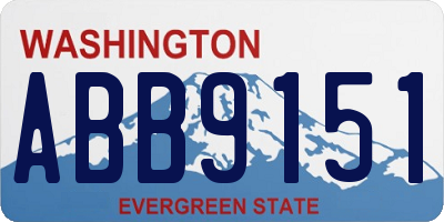 WA license plate ABB9151