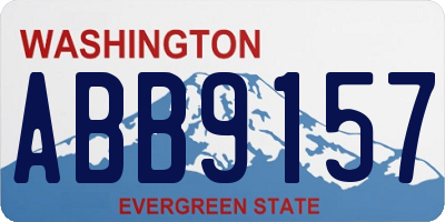 WA license plate ABB9157