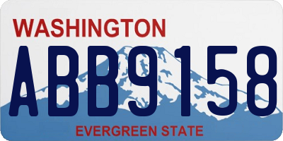 WA license plate ABB9158