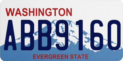 WA license plate ABB9160
