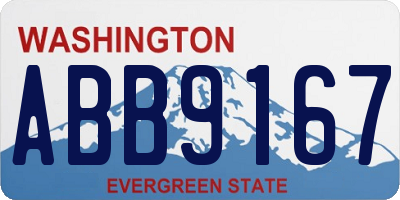 WA license plate ABB9167