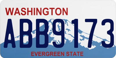 WA license plate ABB9173