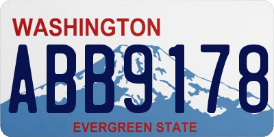 WA license plate ABB9178