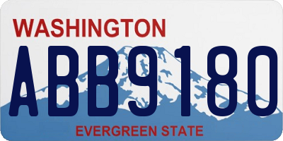 WA license plate ABB9180