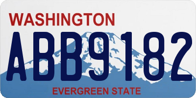 WA license plate ABB9182