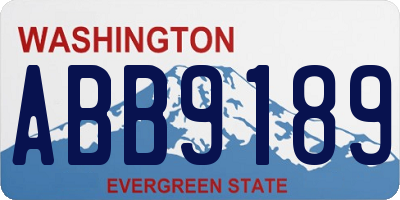 WA license plate ABB9189