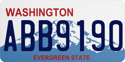 WA license plate ABB9190