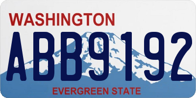 WA license plate ABB9192