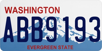 WA license plate ABB9193