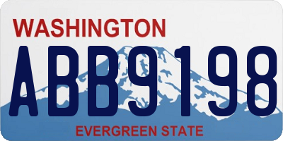 WA license plate ABB9198