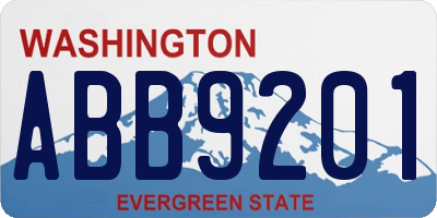 WA license plate ABB9201