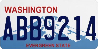 WA license plate ABB9214
