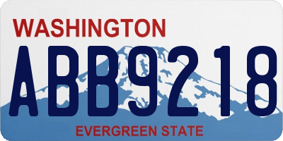 WA license plate ABB9218