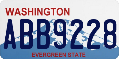 WA license plate ABB9228