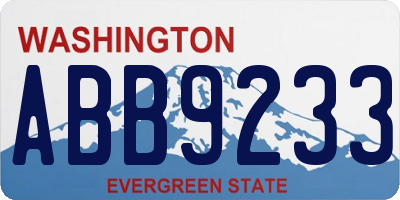 WA license plate ABB9233