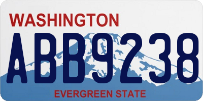 WA license plate ABB9238